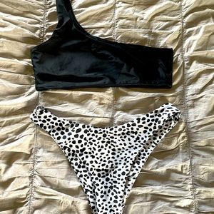 Black and white bikini